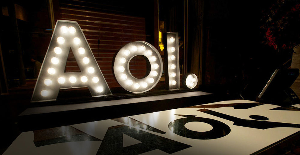 AOL logo in lights