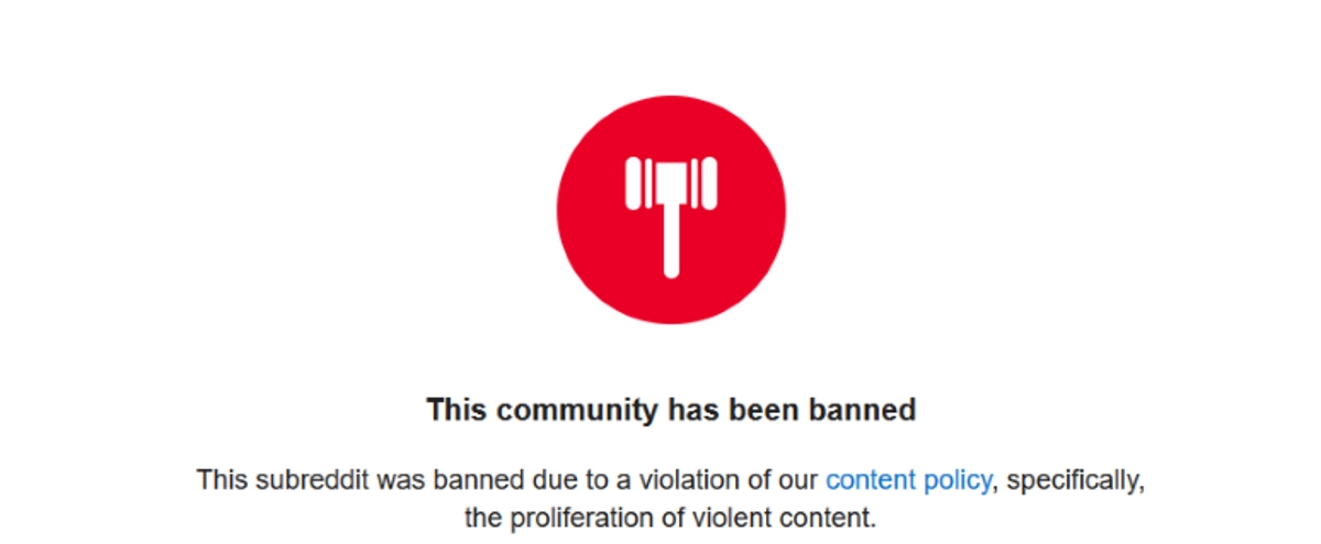 Reddit banned Subreddit