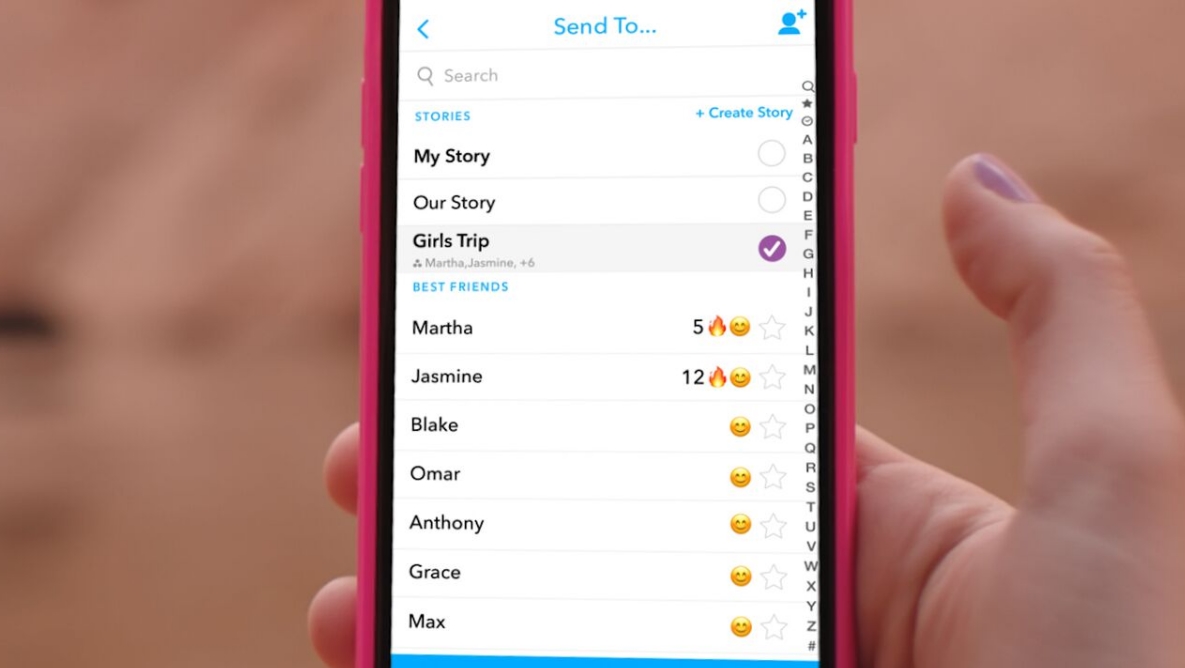 Snapchat custom Stories