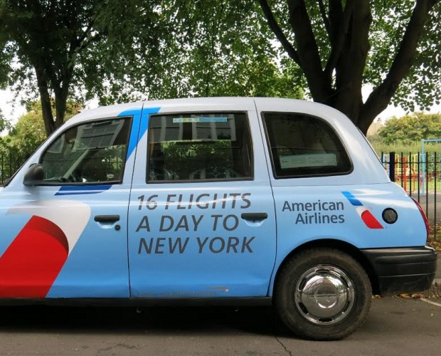 American Airlines links up with MediaCom to target people with digital ads via taxis