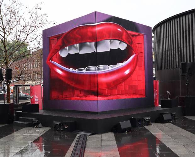 Virgin Media O2 stages 4D anamorphic billboard experience at Kings Cross Station