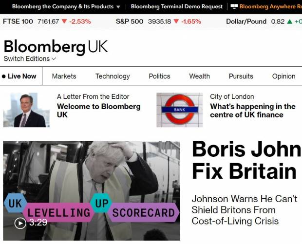 Bloomberg launches Bloomberg UK editorial brand focused on digital-first business and financial news