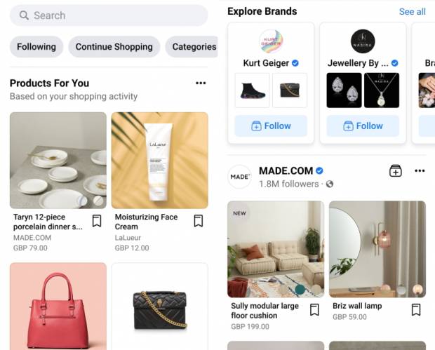 Facebook launches shopping tool in the UK