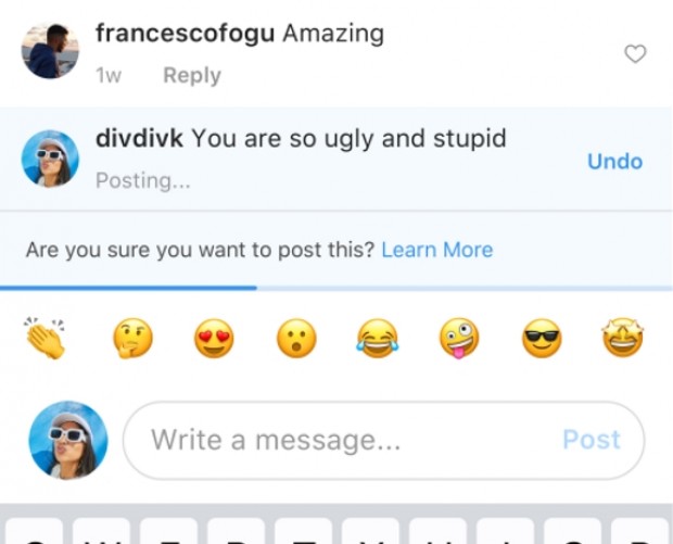 Instagram's latest tool asks trolls if they're sure about posting that offensive comment