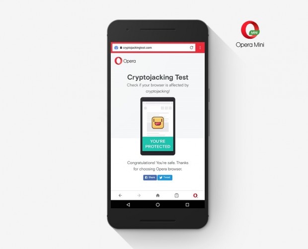 Opera introduces protection from bitcoin mining into mobile browser