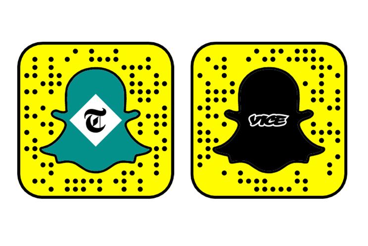 Telegraph and Vice UK Snapchat Snapcodes